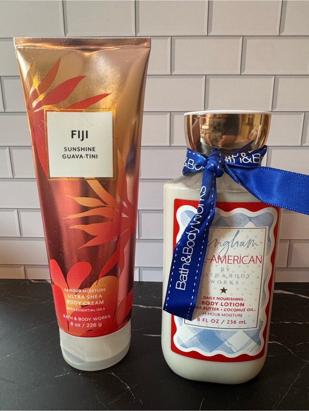 Bath & Body Works Fiji Sunshine Guava-Tini Ultra Shea Body Cream - Gold/Coral